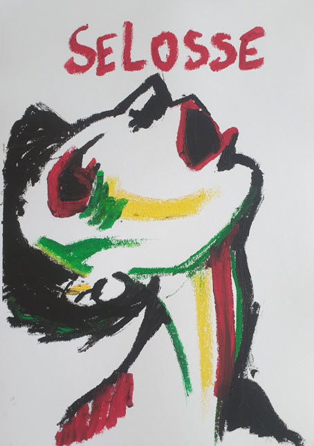Le Cri — portrait expressionniste, huile sur papier, par Jérôme Selosse, artiste peintre à Bruxelles.