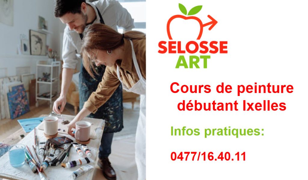Cours de peinture pour débutant dans l'atelier de l'artiste Jérôme Selosse à Ixelles