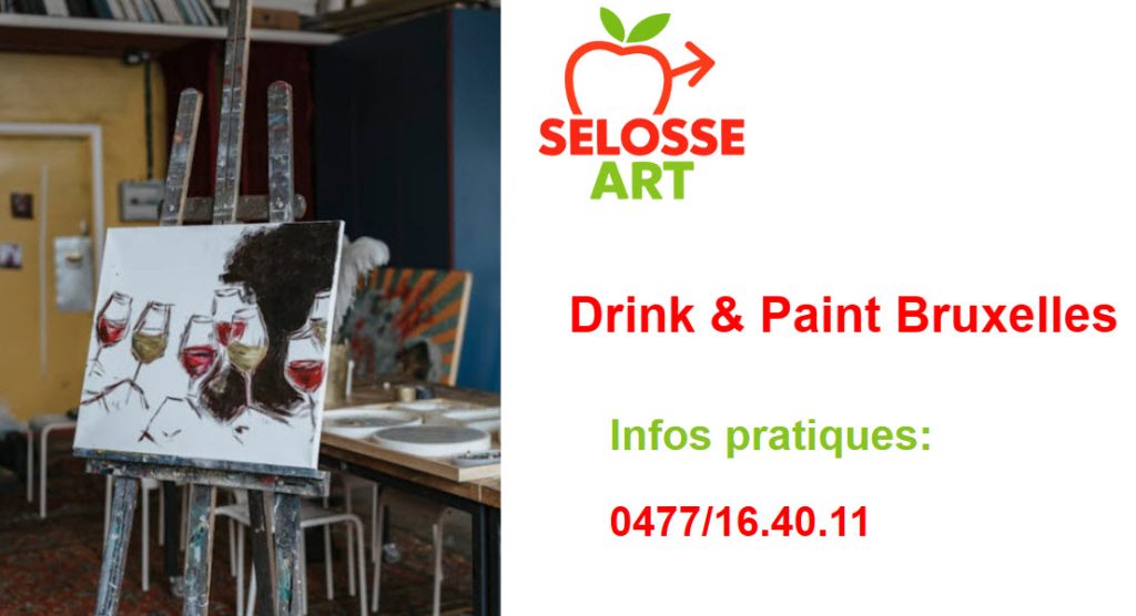 Drink and Paint à Bruxelles : soirée créative avec verre de vin et peinture à Ixelles