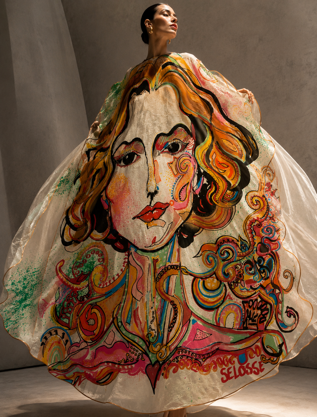 Robe peinte haute couture – Jérôme Selosse – Brussels Share Its Art