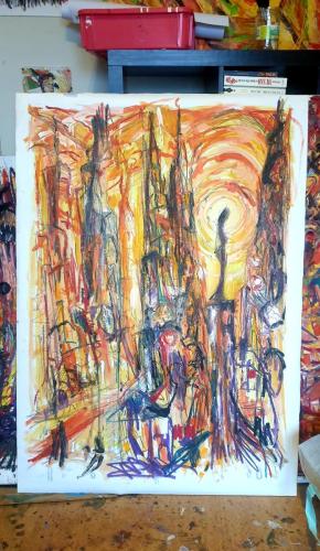 peinture-huile-pastel-sanguine-pierre-noire-papier-140x100