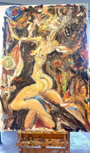 peinture-huile-pierre-noire-sanguine-papier-100x140